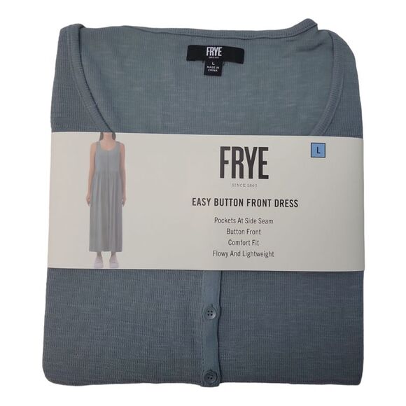 Frye Women's Sleeveless Easy Button Front Midi Dress - Trooper - Picture 1 of 2